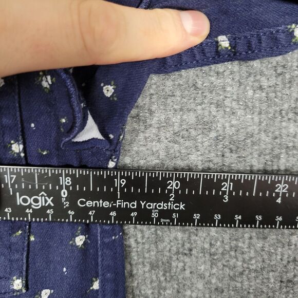 SOMETHING NAVY Celeste Blue Floral Ditsy Eyelet Ruffle Detail Jacket SIZE MEDIUM - Picture 10 of 13